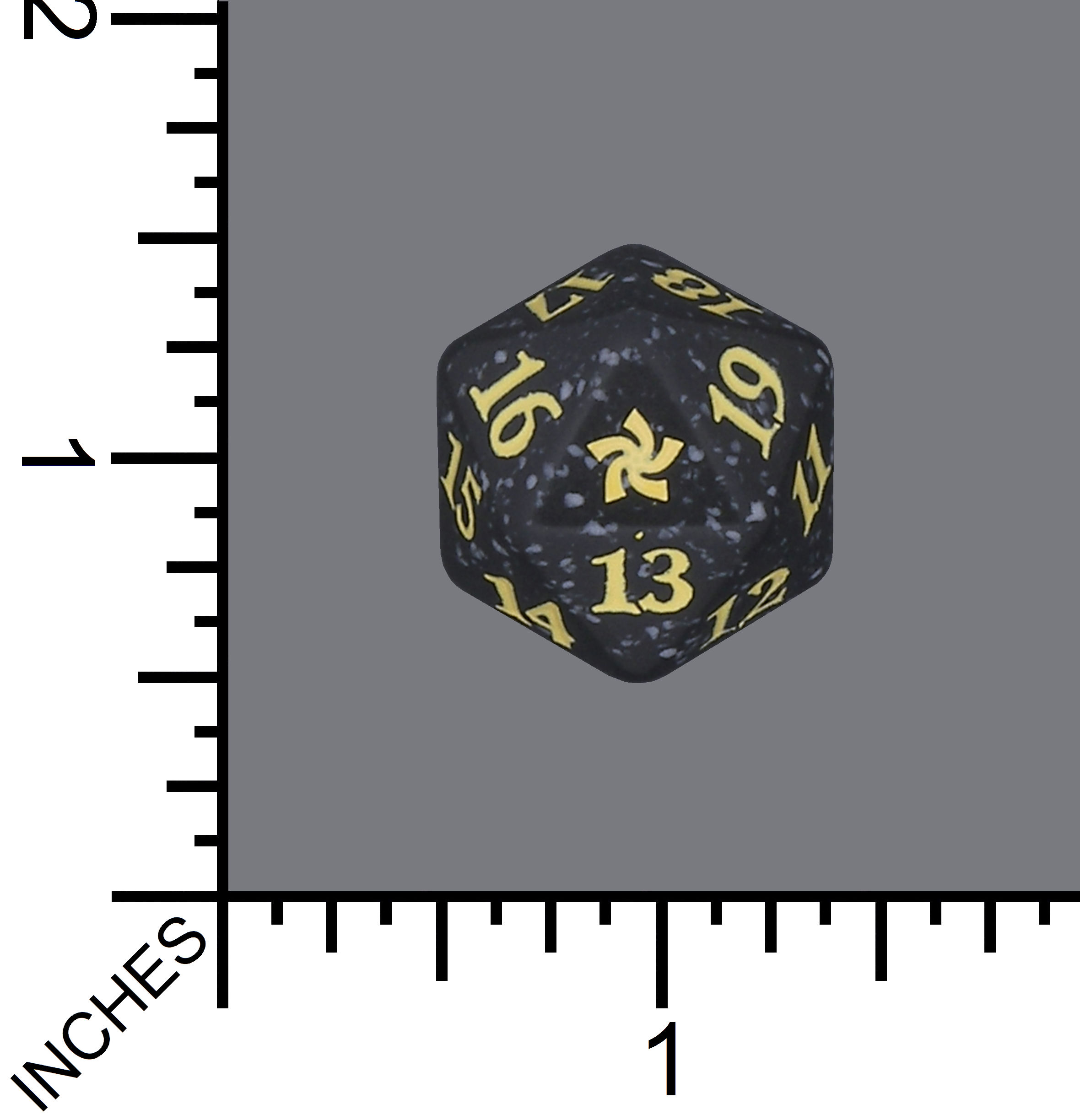 Spindown Dice (D-20) - Foundations (Black w/ off-white)